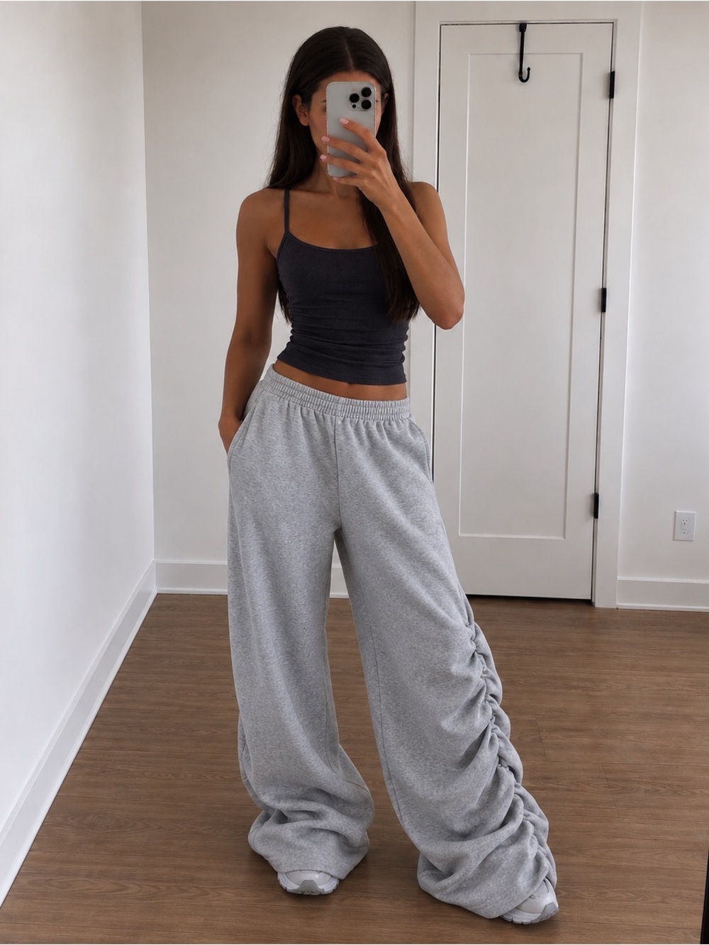 1st Position by Tinashe Nasty Girl Ruched Wide-Leg Sweatpants